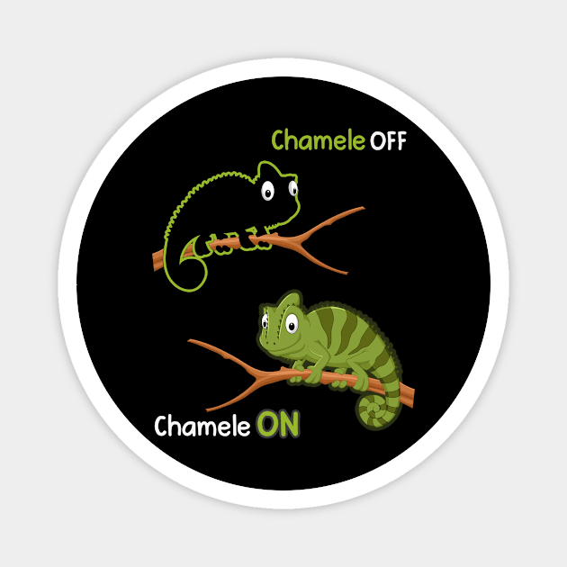 Chameleon Shirt For Men Women Chameleoff Chameleon Lizard Joke Funny Reptiles Lovers Gift For Women Men Magnet by Norine Linan 